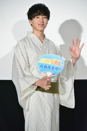 映画『弱虫ペダル』公開御礼舞台あいさつに登場した坂東龍汰