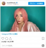 仲里依紗、息子のためにアリアナ・グランデ風メイクに挑戦　※「仲里依紗」インスタグラム