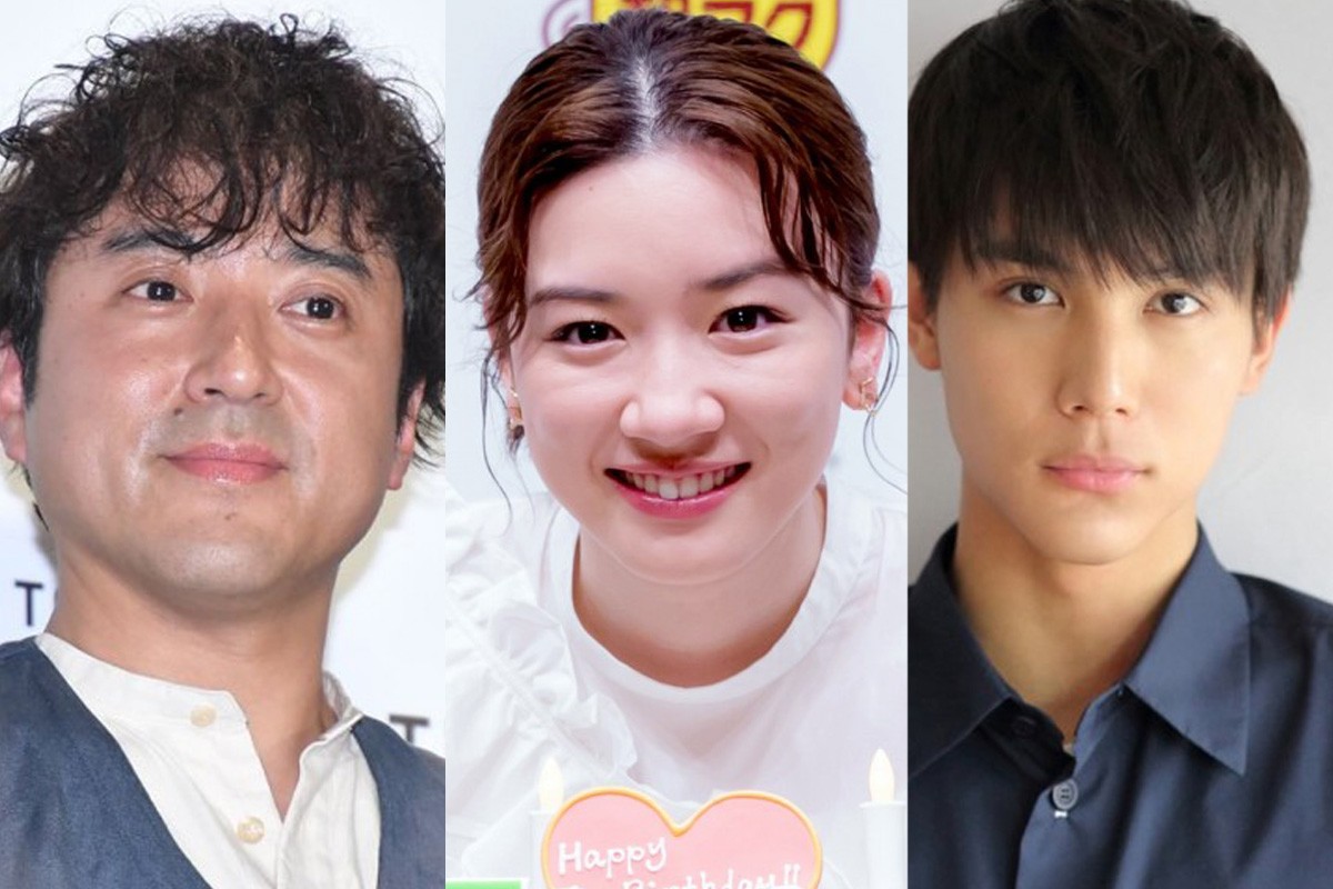 ドラマ『親バカ青春白書』に出演する(左から)ムロツヨシ、永野芽郁、中川大志