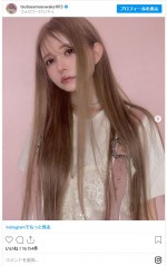 益若つばさ、エクステでのロングヘア公開　※「益若つばさ」インスタグラム