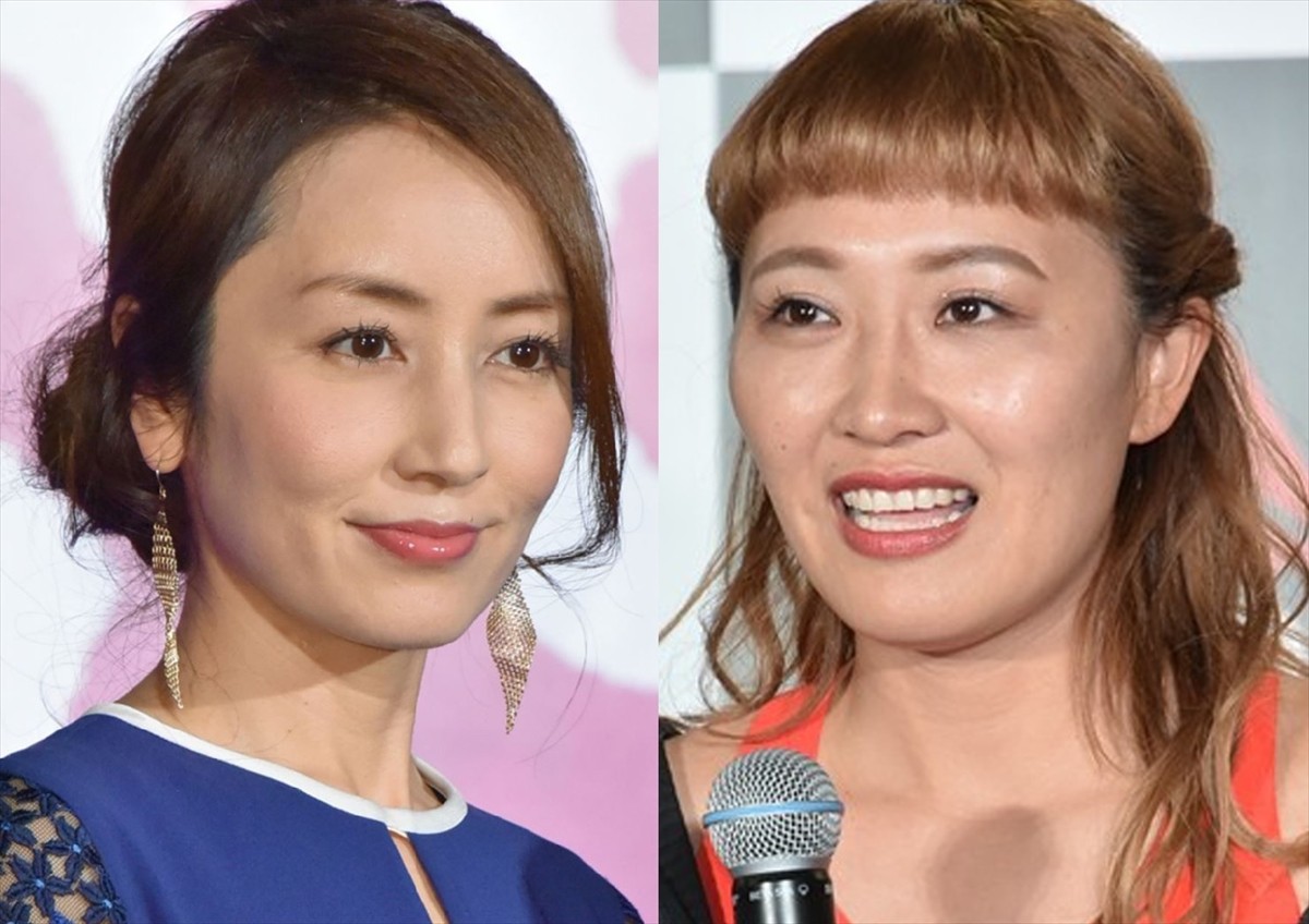 (左から)矢田亜希子、丸山桂里奈