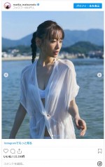 広島の海で撮影　松本まりかのグラビアアザーカット　※「松本まりか」インスタグラム