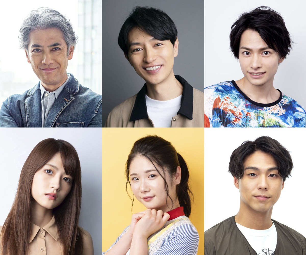 ドラマ『共演NG』(上段左から)堀部圭亮、細田善彦、小澤廉(下段左から)若月佑美、小野花梨、小野塚勇人