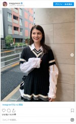 マギー、制服風コーデがかわいい！　※「マギー」インスタグラム