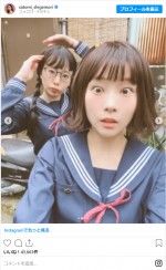 セーラー服姿の重盛さと美　※「重盛さと美」インスタグラム