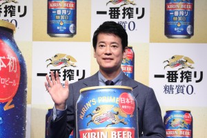 日本初のビール！「キリン一番搾り 糖質ゼロ」発売記念イベントに登場した唐沢寿明
