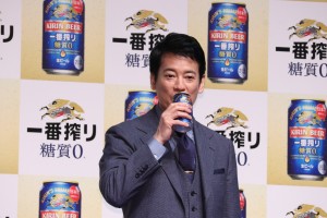 日本初のビール！「キリン一番搾り 糖質ゼロ」発売記念イベントに登場した唐沢寿明