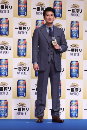 日本初のビール！「キリン一番搾り 糖質ゼロ」発売記念イベントに登場した唐沢寿明