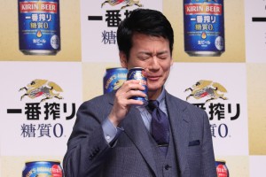 日本初のビール！「キリン一番搾り 糖質ゼロ」発売記念イベントに登場した唐沢寿明