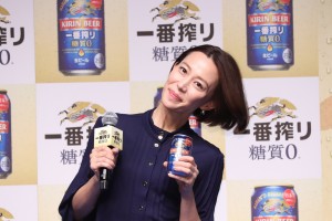 日本初のビール！「キリン一番搾り 糖質ゼロ」発売記念イベントに登場した木村佳乃