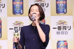 日本初のビール！「キリン一番搾り 糖質ゼロ」発売記念イベントに登場した木村佳乃