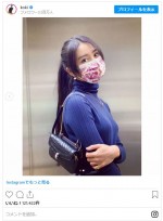 Koki，、かわいくて捨てられない花柄のマスク　※「Koki，」インスタグラム