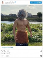 嘴平伊之助のコスプレを披露したなかやまきんに君 ※「なかやまきんに君」インスタグラム