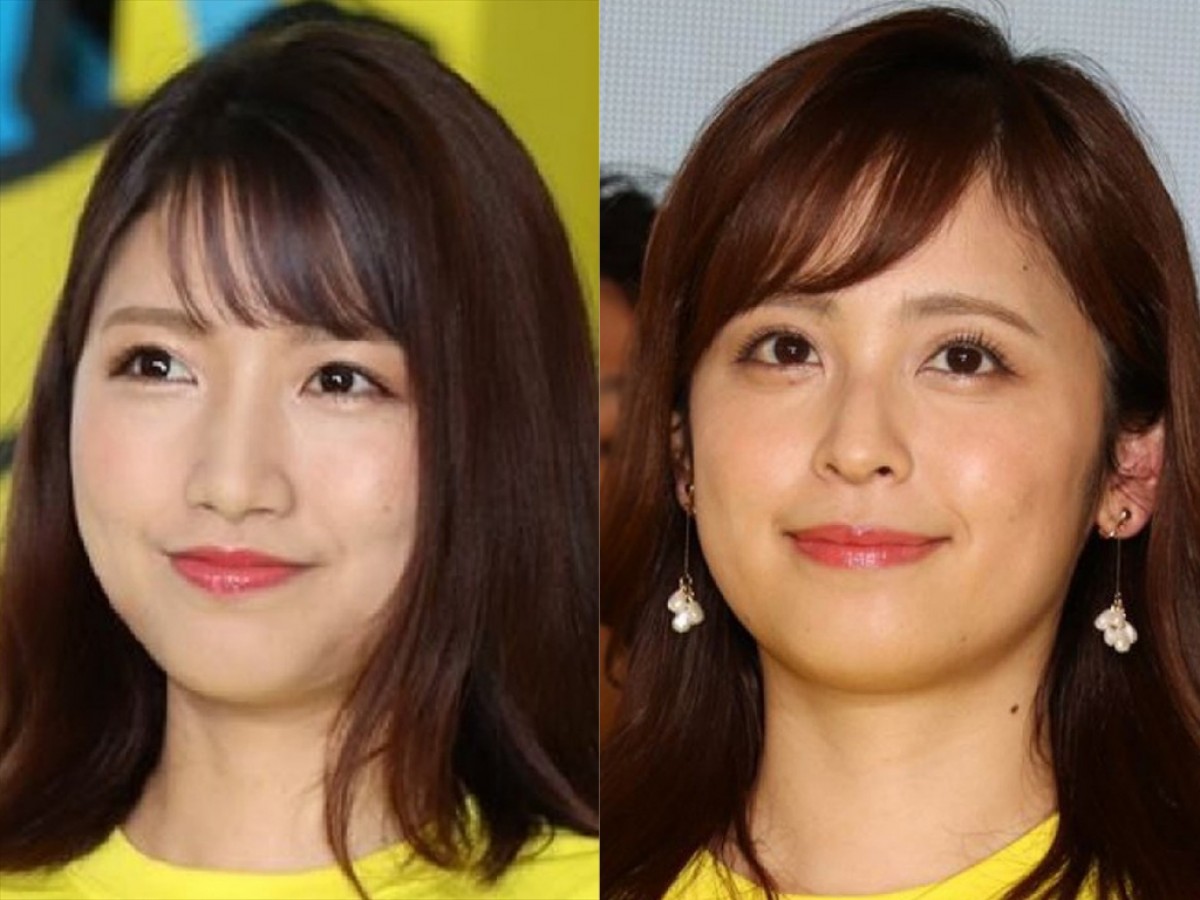 （左から）フジテレビ・三田友梨佳アナ、久慈暁子アナ