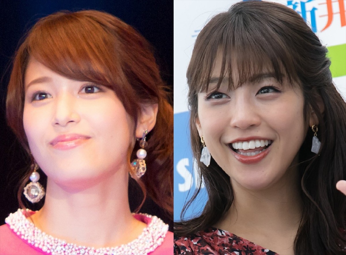 (左から)鷲見玲奈、岡副麻希
