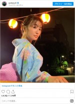 松本まりか、浴衣姿の“見返り美人”な1枚　※ドラマ『先生を消す方程式。』インスタグラム