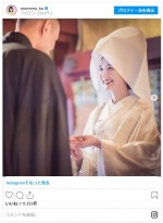 おのののか、白無垢姿での神前式の模様　※「おのののか」インスタグラム