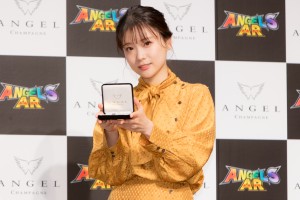 重盛さと美、「高級シャンパン“ANGEL CHAMPAGNE”ARアプリ」誕生記念記者発表会に登場