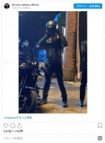 ライダース姿でバイクにまたがる藤岡弘、　愛娘と2ショット！ ※「藤岡弘、」インスタグラム