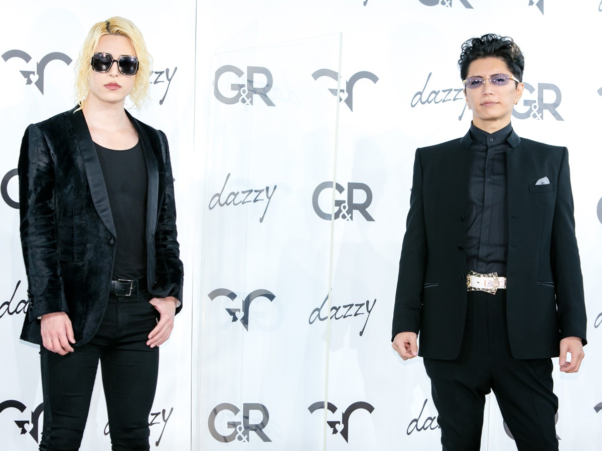 「G&R」プロジェクト 発表会に登場した(左から)ROLAND、GACKT