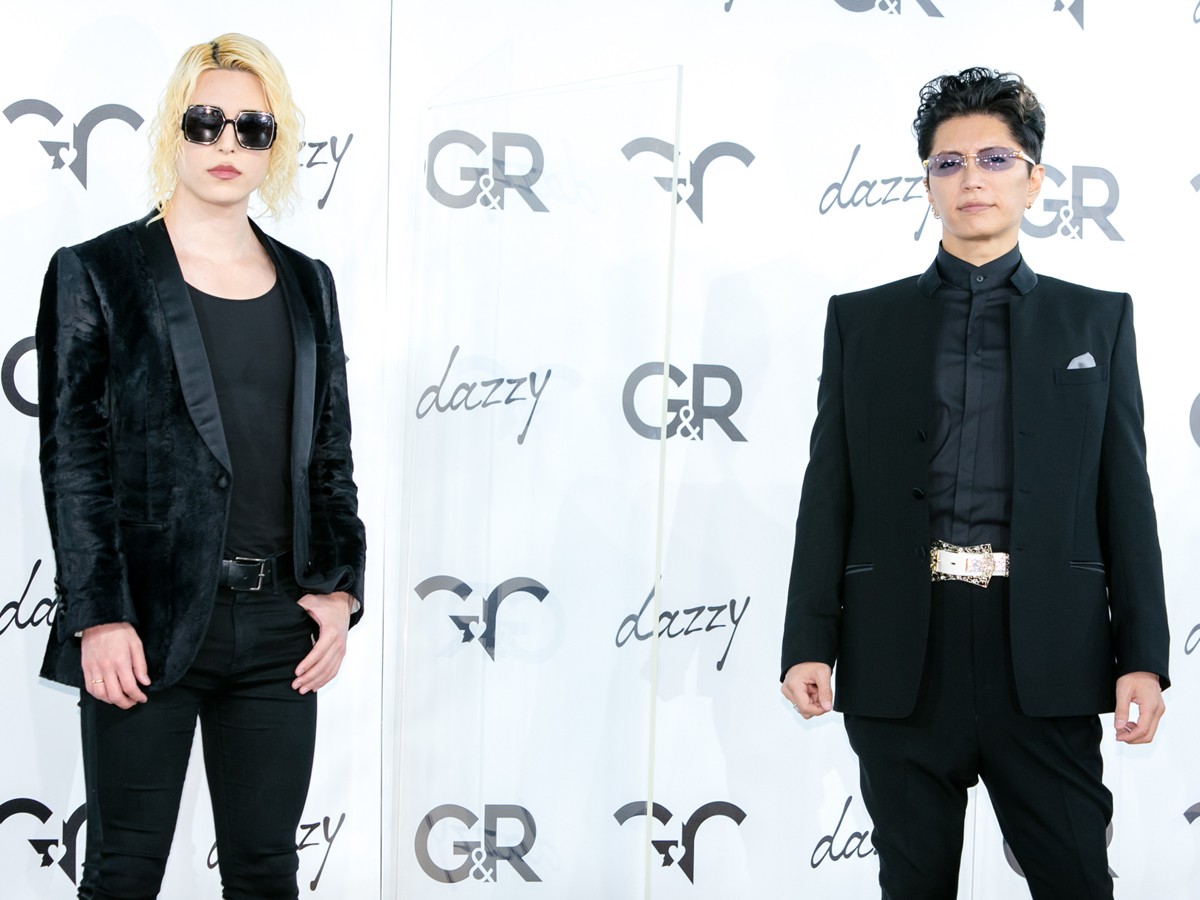 「G＆R」プロジェクト 発表会に登場した（左から）ROLAND、GACKT