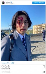 山田裕貴、特殊メイクで血だらけに… ※ドラマ『先生を消す方程式。』公式インスタグラム