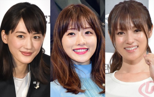 (左から)綾瀬はるか、石原さとみ、深田恭子