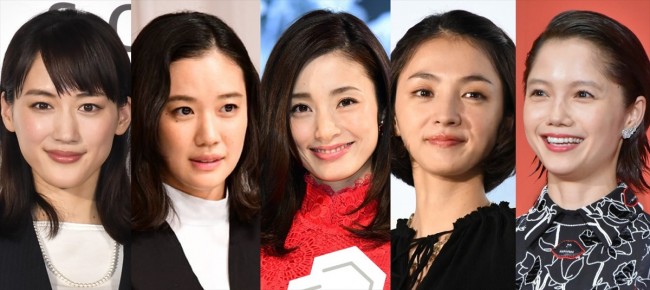 （左から）綾瀬はるか、蒼井優、上戸彩、満島ひかり、宮崎あおい