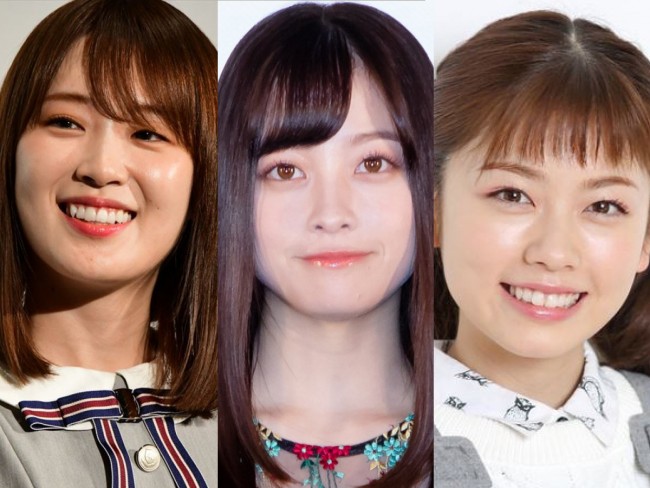 （左から）乃木坂46・高山一実、橋本環奈、小芝風花