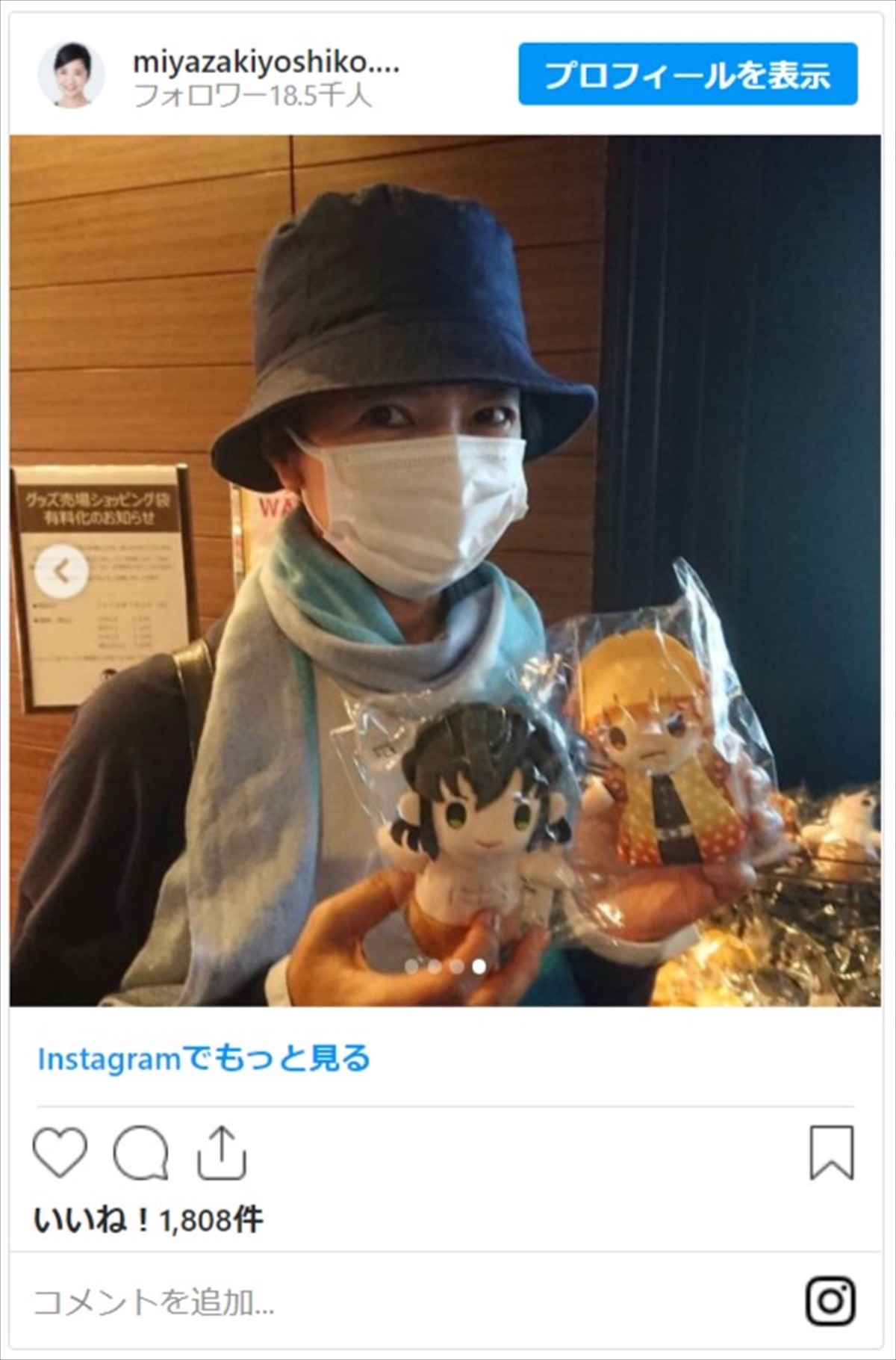 宮崎美子、『鬼滅の刃』“珠世さん”コスプレ　無限列車乗車ショットに反響