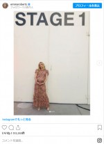 フラワープリントのマキシドレス　※「エマ・ロバーツ」インスタグラム