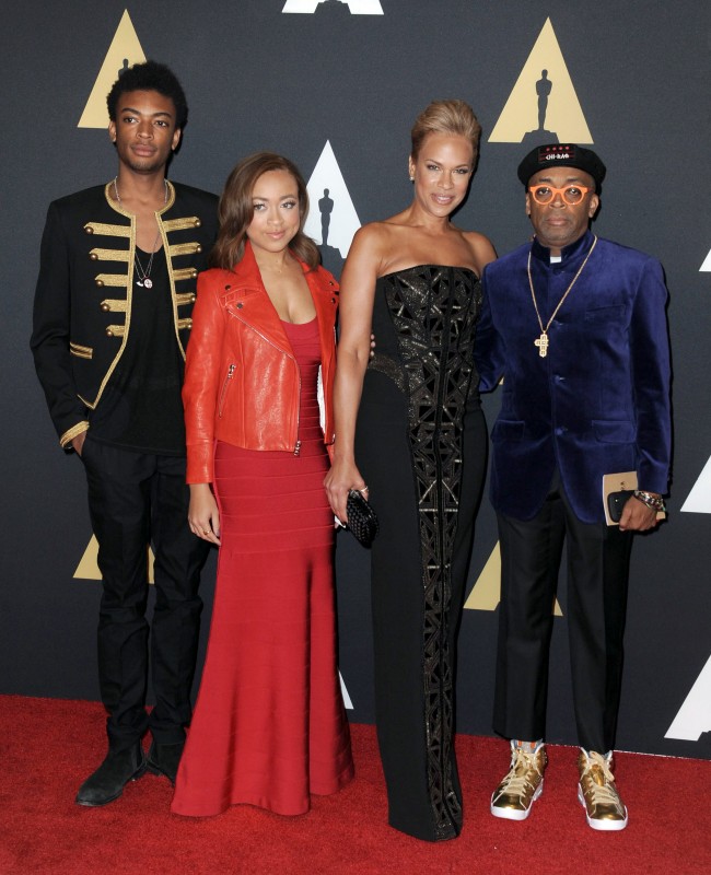 スパイク・リー、Jackson Lee、Satchel Lee、Tonya Lewis Lee、Spike Lee at arrivals for Academy’s 7th Annual Governors Awards 2015