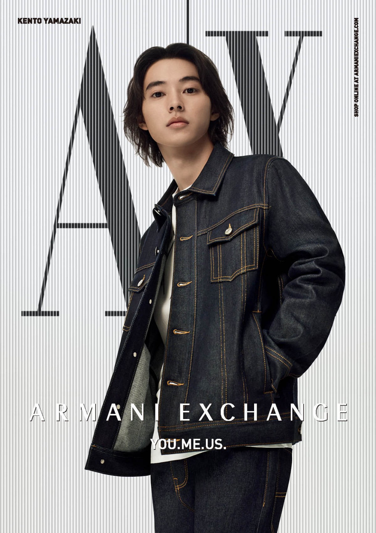 山崎賢人、得意のアクションで魅力を表現 「アルマーニ エクスチェンジ」春夏ビジュアル公開