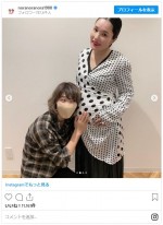 平野ノラ、元バレーボール代表・狩野舞子と“妊婦夫婦あるある”披露 ※「平野ノラ」インスタグラム