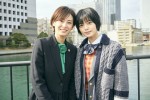 映画『さんかく窓の外側は夜』メイキング写真（北川景子、平手友梨奈）