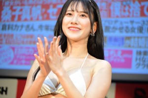 「ミスFLASH2021グランプリ」発表会見に登場した名取くるみ