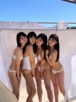 吉田莉桜×蓼沼優衣×山田南実×豊田ルナ、「週刊プレイボーイ・プラチナムプロダクション 20周年記念号」オフショット