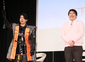 映画『ブレイブ ‐群青戦記‐』天下人に挑戦イベントに登場したマヂカルラブリー