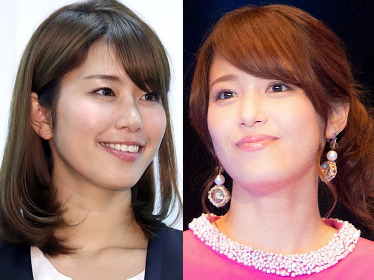 (左から)稲村亜美、鷲見玲奈