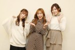 SKE48卒業コンサート開催を発表した（左から）高柳明音、キャプテン・斉藤真木子、松井珠理奈