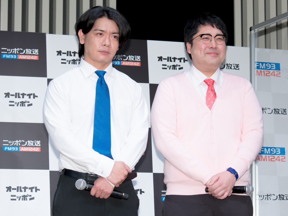 『オールナイトニッポン0(zero)』パーソナリティ発表記者会見に出席したマヂカルラブリー