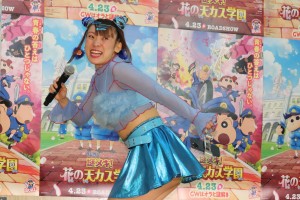 『映画クレヨンしんちゃん 謎メキ！花の天カス学園』公開アフレコイベントに登場したフワちゃん