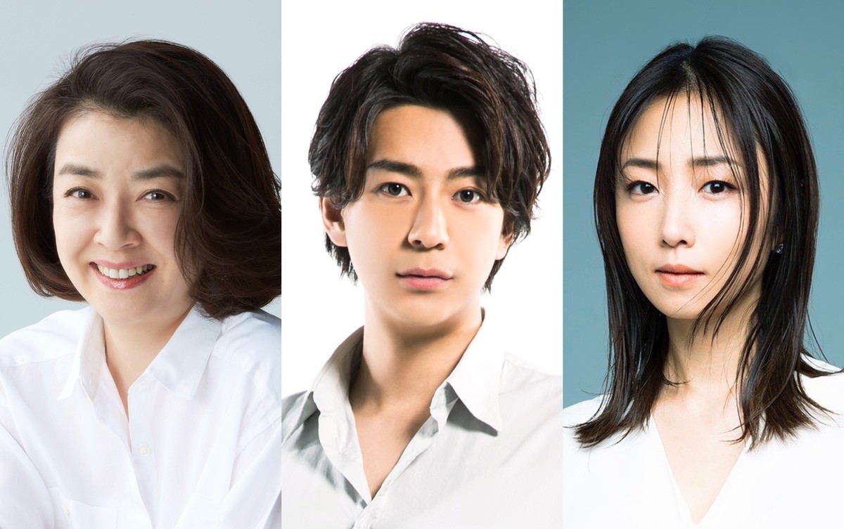 ドラマ『あのときキスしておけば』新キャスト (左から)岸本加世子、三浦翔平、MEGUMI