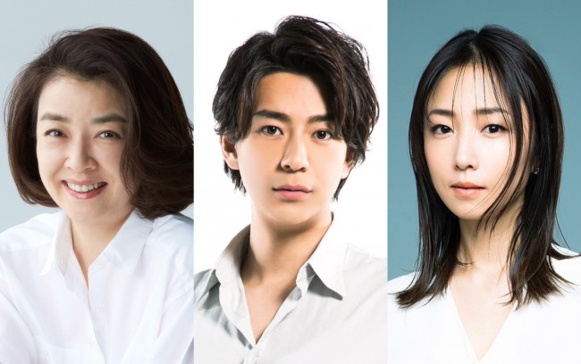 ドラマ『あのときキスしておけば』新キャスト (左から)岸本加世子、三浦翔平、MEGUMI