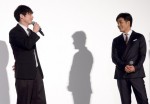 『劇場版シグナル 長期未解決事件捜査班』初日舞台あいさつに登場した（左から）坂口健太郎、北村一輝