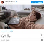 コタツでくつろぐ本田翼　※「本田翼」インスタグラム