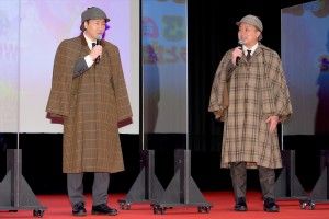 『映画クレヨンしんちゃん 謎メキ！花の天カス学園』完成披露試写会に登場したチョコレートプラネット