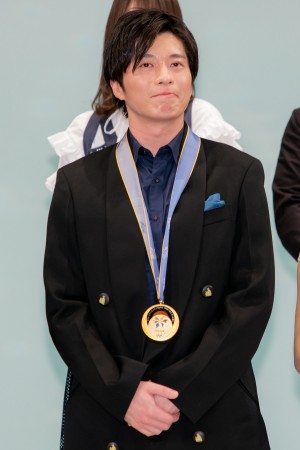 映画『ヒノマルソウル～舞台裏の英雄たち～』完成披露イベントに登場した田中圭