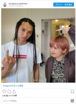 トム・ブラウン布川、ワイルドなコーンロウ風ヘア　※ 「布川ひろき（トム・ブラウン）」インスタグラム