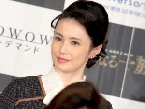 『連続ドラマW 華麗なる一族』記者発表会に登場した美村里江